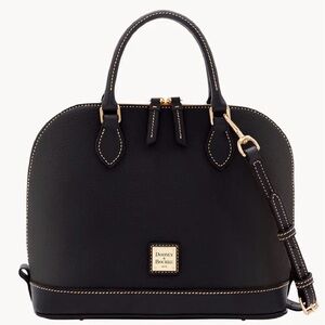 Dooney & Bourke Black Satchel with Gold Accents